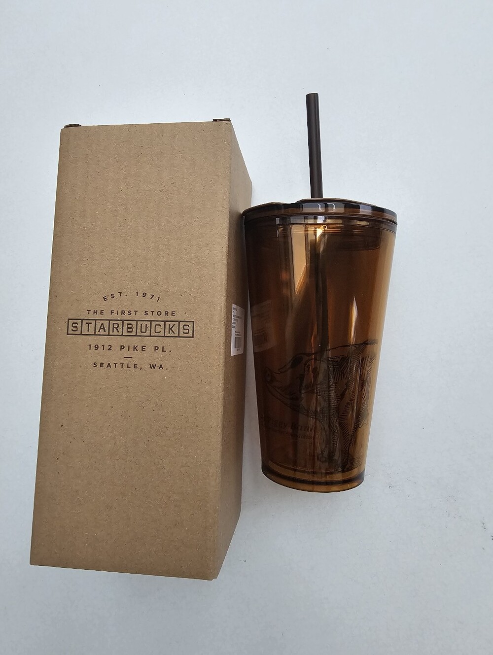 Starbucks Pike Place Amber Rachel The Piggy Reusable Tumbler with Straw